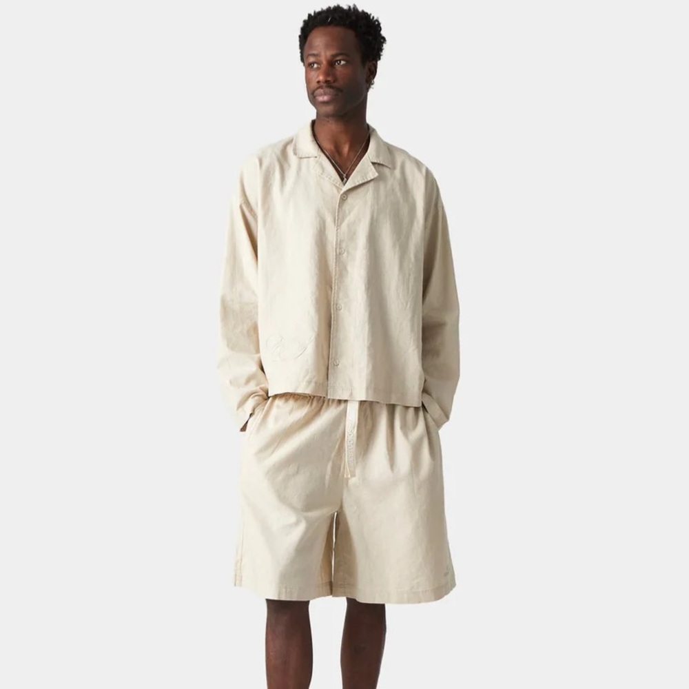 EMESTUDIOS EME STUDIOS QUARRY OFF SAND LINEN SHIRT